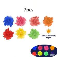 7色夜光派对手链，霓虹荧光黑光手链派对礼品，金属丝花环手链，黑光反应夜光派对用品，用于霓虹派对装饰 - 彩色 - 查看 8