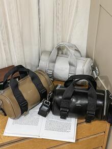 1pc Men's Business/Commute Shoulder Bag, Bucket Bag, Crossbody Bag, Multi-Color Casual Nylon Lightweight Shoulder Bag, Messenger Bag, Satchel, Outdoor Bag, Simple & Elegant Gift, Black, Large Capacity Multi-Function Portable Fashion Casual Gift Bag, Peach Tree Valentine'S Day