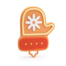 Mordedor de silicona hervida de grado alimenticio, forma navideña, juguete de dentición de silicona anti-mordida para bebés - Papá Noel está bronceado - Ver 14