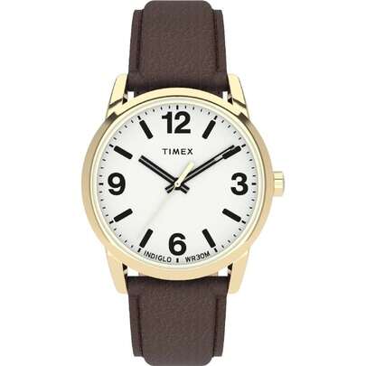 Timex TW2U71500 Men's Easy Reader Quartz Brown Leather Strap Watch