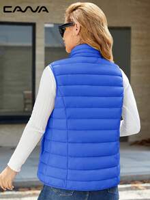 Cavva Women's Lightweight Vests Jacket Water Resistence Soft Sleeveless Warm Jacket Hiking Camping Running Outdoor - 寶藍色 - 查看 5