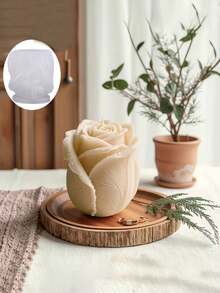 1pc Reusable Silicone Rose Candle Mold Suitable For - DIY Aromatherapy Candle Making, Irregular Rose Petal Shape, Romantic Flower Mold For Valentine's, Christmas, For Party & Home Decoration, Wax Compatible (Not For Candle Shorteners) - White - View 5