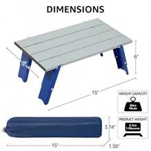 Picnic TablesPORTAL Mesa de Camping Plegable compacta Plateado/Azul - como en la foto - Ver 3