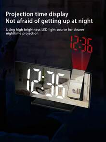 180 Degree Rotating Ceiling Projection Digital Clock, Tabletop Clock, Projection Clock, 12/24H Display, USB Powered, Adjustable Brightness, Easy Installation