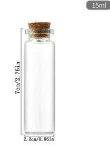 24个22毫米螺旋盖瓶，许愿瓶，糖果罐，沉香药丸容器，水晶石包装瓶 - 透明 - 查看 8