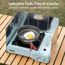 Parabrisas de la Estufa al Aire Libre, Camping Accesorios Cocina, 10 Piezas Portátil Plegable Estufa de Gas al Aire Libre Escudo Contra el Viento, con Caja de Alenamiento, Parabrisas de Cocina - negro - Ver 5