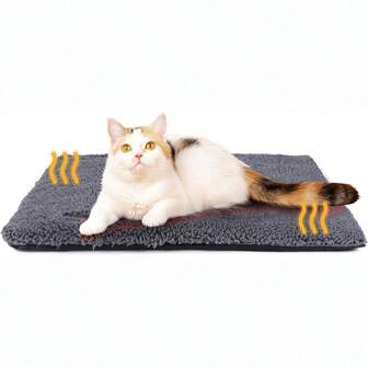 1pc Pet Sleeping Mat, Automatic Heating Cat Pad For Winter, Washable Comfortable Soft For All Seasons, Suitable For Small/Medium/Large Pets