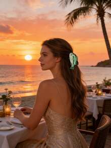 1 قطعة مشبك شعر نسائي جميل بتصميم عناصر بحرية مزيف على شكل سمكة، حامل ذيل الحصان، إكسسوار شعر، مناسب للشاطئ والخروجات اليومية وتزيين تسريحات الشعر، مشبك شعر أنيق بطراز بوهيمي عصري