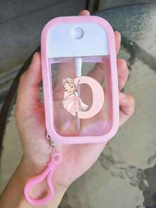 26字母跳舞女孩图案免洗保湿洗手喷雾，50毫升旅行装喷雾瓶，硅胶洗手液套带钥匙扣，全包裹设计，带挂绳，使用方便，柔软硅胶材质，便于携带，日常必备，适用于旅行、工作、学校，附赠紫色字母钥匙扣，方便识别（本产品不含洗手液，请在收到并打开后加水使用）。 - 彩色 - 查看 6