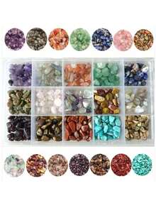 Natural Stone Beads Kit, Mix Colors Asymmetrical Natural Stone Beads Kit For Jewelry Making, DIY Bracelet Necklace Earrings Crafts, Friendship Gifts Decorative Accessories. - Natural Stone Set - View 12