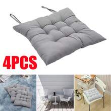 4Pcs Seat Pad Cushions For Dining Chairs Tie On Seater Pads Garden Outdoor Furniture Dining Patio Grey/Dark Blue - Light Grey - View 1
