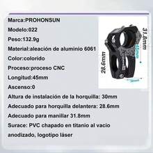 Tanke Vástago de Manubrio Para Bicicleta, 31.8 * 28.6mm Potencia Para Bicicleta Bmx Piezas MTB Aluminio, Vástago, Ciclio Polo para Bicicleta Carretera Stem Accesorios para Manillares - albaricoque - Ver 6