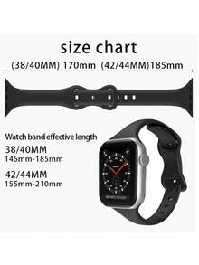 6入組男女適用的矽膠手機錶帶，腰部瘦身設計，適用於38mm 40mm 41mm 42mm 44mm 45mm 49mm手錶，柔軟、舒適、透氣的運動手錶帶，與蘋果手錶Ultra系列SE/9/8/7/6/5/4/3/2/1兼容 - 黑色/復古玫瑰/松針綠/酒紅/胡桃木/雲霧灰 - 查看 2