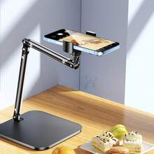 1pc Desktop Live Streaming Holder, Suitable For Food Photography, Video Recording, Online Courses And Unboxing Vlogs - Overhead Shooting Phone Stand, Wide Clamp Design Fits Thick Phone Cases - Multicolor - View 2