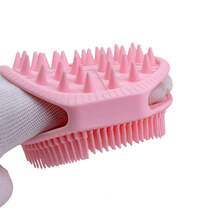 Cepillo de Baño de Silicona de Doble Cara para Niños, Adecuado para Lavar el Cabello y Bañarse, Cepillo para Frotar la Espalda, Cepillo Exfoliante de Silicona - Violeta - Ver 3