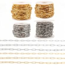 1米/包 不锈钢扁平回形针链，钛钢防锈金属链，适用于手链、项链、包包、服装配饰、手工DIY珠宝制作链条工艺材料