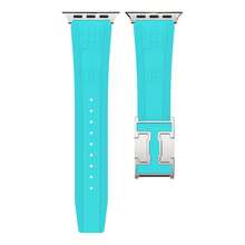 CRAZYGRASS Soft And Versatile Men's Silicone Watch Band, Simple And Easy To Match, With A Magnetic Clasp And Waterproof Design. Suitable For Apple Watch Sport Bands, Compatible With 44mm/45mm/46mm/49mm Sizes, Designed For Apple Watch Series 9/8/7/6/5/4/3/2/1/SE/Ultra. - Hồ xanh - Xem 9