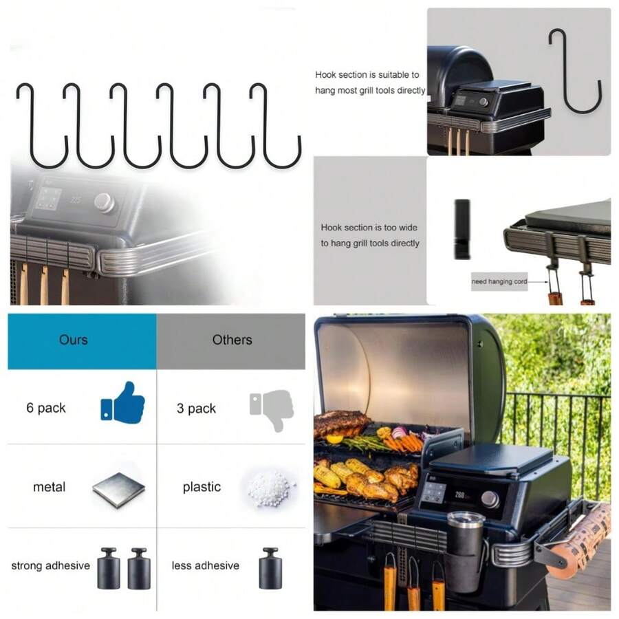 Grill Hooks For Traeger Compatible With Timberline Ironwood Flatrock Models Metal Hanging Hooks Set Of 6 - 1 - 查看 1