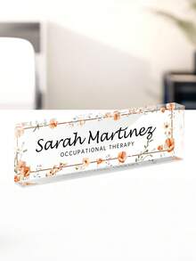 Custom Acrylic Teacher Desk Name Plate - Personalized Teacher Appreciation Desk Sign, Customizable Teacher Gifts For Desk Decor - Teacher Nameplate With Vibrant Design For Classroom Back To School,Ornamental,Reusable,Multi-Functional,Modern,Colorful,Cute,Vintage,Custom,Personalized,Unique,Customized,Workers,Clients,For Business/Work/Office,For School
