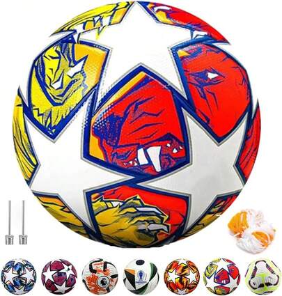 TAIMEI Balón de fútbol de Entrenamiento Juvenil,tama?o Normal de Partido 5, con Red de Pasador,para ni?os y Adultos,Soccer Lovers Gift, Champions League Football Fans Memorabilia,Juegos Familiares