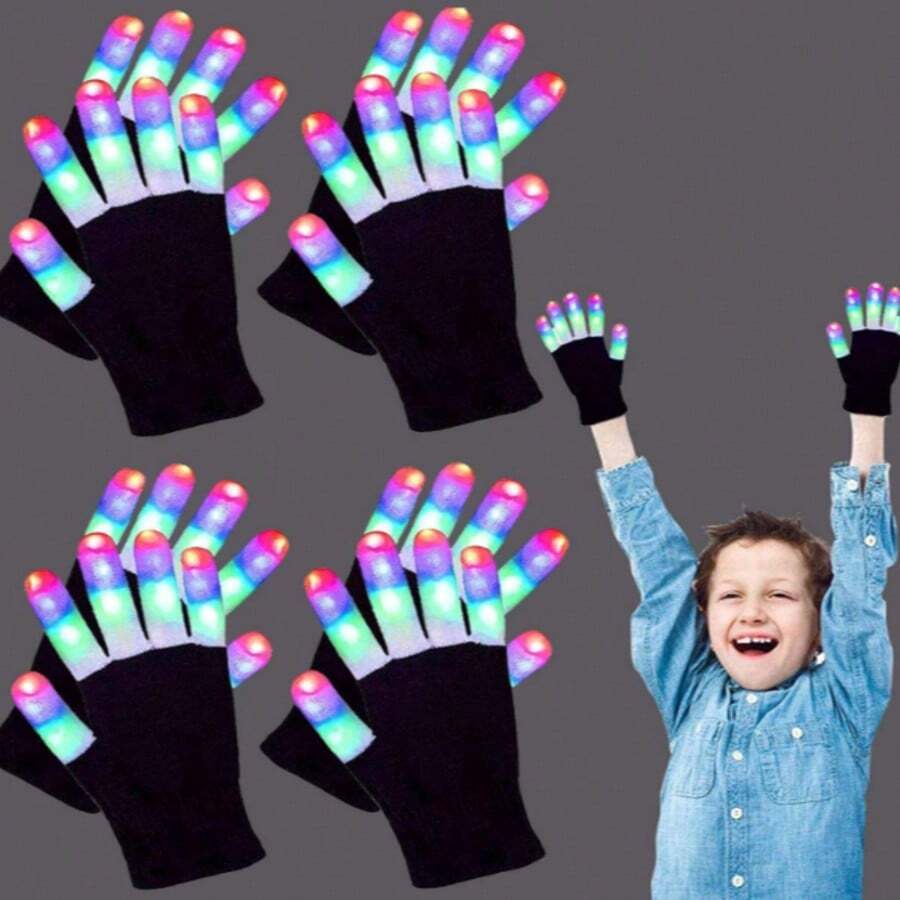 Guantes LED Reutilizables con Efectos Luminosos, Divertidos para Todas las Edades - Multicolor - Ver 1