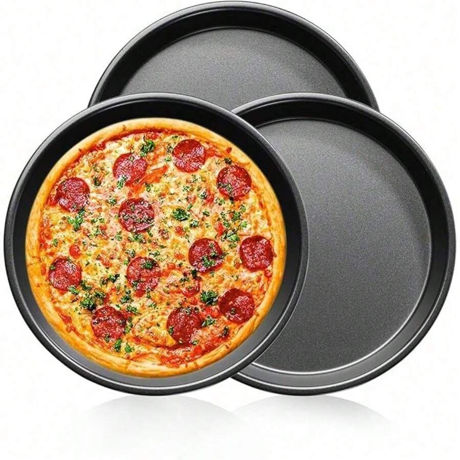 Non Stick Bakeware Pizza Pan Round Pan For Oven Carbon Steel Oven Tray Pie Baking For Home Restaurant Kitchen Baking Supplies
