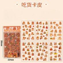 6pcs Happy Capybara Journal Stickers, Cartoon Journal DIY Material - DIY Craft Decoration, Suitable For Phones And Accessories, Fun Design Self-Adhesive Stickers, Easy To Use, Durable Stickers, Small Tool Accessories, Decorations Suitable For Scrapbooks, Journals, Planners, Phone And Tablet Decorations, Easy-To-Tear And Easy-To-Stick Stickers, Ideal For Decorating Various Items, Sticker, Seal, Sticker Book, Squeeze - Multicolor - View 14