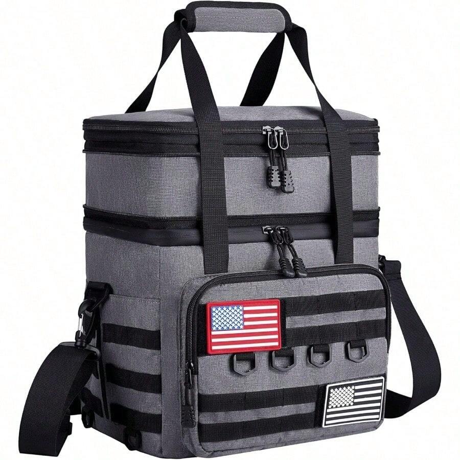 DOLOPL - Lonchera para hombres y mujeres bolsa de almuerzo tactica 16 L grande negro impermeable con correa de hombro ajustable - gris - Ver 1