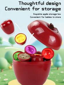 12pcs Matching Toy Set For Toddler,Preschool Education Activity Toy,Finger Exercises,Apple Shape Match Toy With Storage,Color & Shape Matching Sorters - Multicolor - View 8