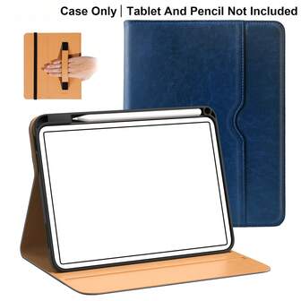 Compatible With IPad (A16) 11th Gen 11-Inch (2025 Model) / IPad 10th Gen 10.9-Inch (2022 Model), Protective Case With Pencil Slot, Premium Leather Folio Stand Case With Pocket, Auto Wake/Sleep Function