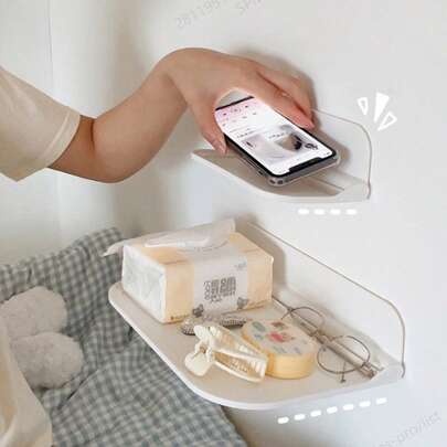 2 件/1 件折叠收纳架，壁挂式浴室电话纸巾厨房香料收纳床头宿舍小物品架