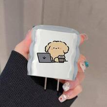 5pcs Cartoon Puppy Design USB Cable Protector Set, Compatible With IPhone 18W/20W/35W Fast Charging Cable, Cute Puppy Theme Design, Data Cable Head Protector, Cable Storage Box | Epoxy Design | Durable Cable Protector, Cable Storage Box - Transparent 2 - View 4