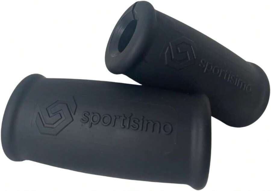 Sportisimo - Agarres de Barra (par) - Empu?aduras Gruesas 2.5 cm x 12 cm - Goma Antideizante para Levantamiento y Culturio - Mejora Agarre y Estabilidad - negro - Ver 1