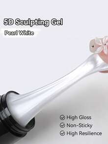 BORN PRETTY 5克 5D 雕塑凝胶指甲油 珍珠白 塑形雕刻 DIY 戳刺凝胶实心甲片 美甲艺术 免擦拭封层 可卸除 UV LED 美甲图案设计 - 白色 - 查看 6