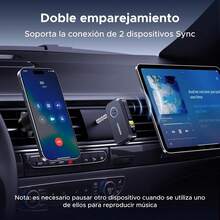 Bluetooth 6.0 Receptor para Coche con LDAC, AI Noise Cancelling 3.5mm AUX Bluetooth Car pter, Hi-Res Wireless Audio Receiver for Home Stereo\/Wired Speaker with Hands-Free Call - Oro rosa - Ver 5