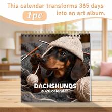 GDTME 2026 New Calendar With Monthly Planner, Weekly Planner, Cute Dog & Cat Patterns, Stationery, Office Supplies, Back To School Gift, New Year Gift, Christmas Gift - Black Dog Calendar - View 14