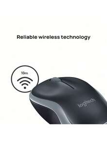 Logitech M185 無線辦公室靜音滑鼠 按鍵輕音無幹擾 即插即忘免驅動 1000DPI 精準操作 適配筆記本桌上型電腦 藍色 - 藍色 - 查看 4