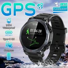 Reverse Charging, 1200mAh Large Battery Capacity Outdoor Smart Watch For Men And Women, Outdoor GPS Tracking, Ten-Meter Waterproof, 1.39-Inch Large Screen Size, Super Bright Flashlight, Ultra-Long Battery Life, Message Reception, Answering Calls, Music Control, Sports Data Collection, Pedometer