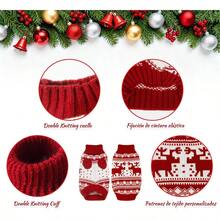 Suéter de Punto Trenzado para Perro Sueter Navidad para Perros pequeños Tejido PuntoRopa para Clima frío con patrón Copo Nieve Ropa de Punto clásica para Perros pequeños y medianos Large - Rojo - Ver 5