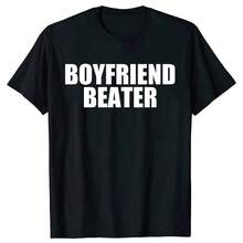 Camisetas de algodón 100% para novio y novia, moda casual para hombres y mujeres, camiseta holgada y de gran tamaño, ropa de calle - Negro - Ver 1