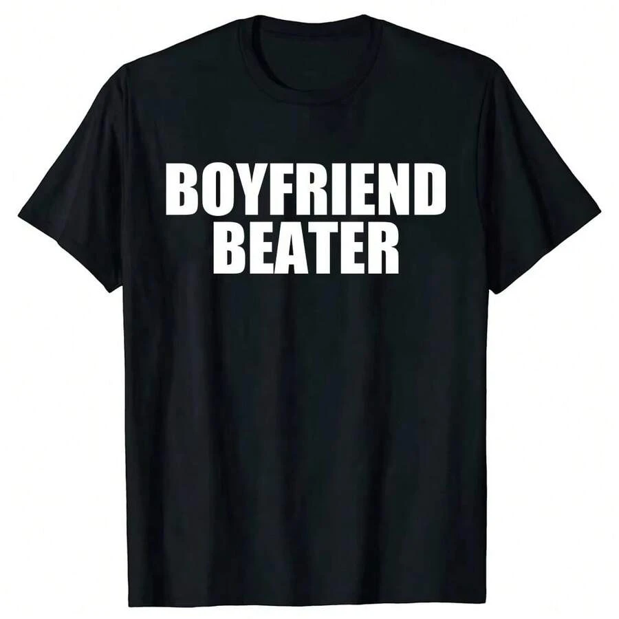 Camisetas de algodón 100% para novio y novia, moda casual para hombres y mujeres, camiseta holgada y de gran tamaño, ropa de calle - Negro - Ver 1