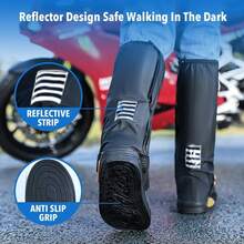VASA NAMA Cubrezapatos Impermeable, Cubierta del Zapato con Bandas Reflectantes para Hombres Mujeres, Protector de Zapatos Reutilizable para Motocicleta y Ciclio con Suela Antideizante - M - Ver 7