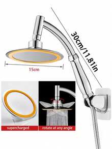 9-Inch Square Shower Head Set - Rotatable, High-Pressure Rainfall Shower System With Universal Adjustment. Featuring A Durable Plastic Construction And A Sleek Finish, This Wall-Mounted Set Includes An Adjustable Shower Arm To Elevate Your Bathing Experience. - Multicolor - View 7