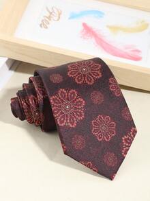 1pc Fashionable Casual & Versatile Men's Floral Pattern Necktie, Suitable For Daily Wear, Banquet, Party Matching - A - View 13