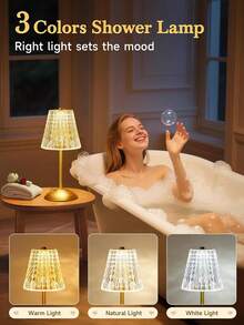 مصباح مكتب كريستالي LED، تصميم جديد بسيط وكلاسيكي من الاكريليك الشفاف قابل للشحن مع سماعات، بنمط مخطط مجعد كالقرع النجمي، تحكم باللمس، مناسب للبار والمقهى والفندق وغرفة المعيشة والنوم والردهة، هدية عيد ميلاد أو مناسبة مميزة للعائلة والأصدقاء والزملاء والحبيب/الحبيبة