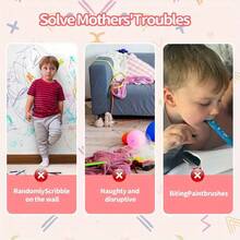 On-The-Go Kids' Doodling Fun – Large Portable Magnetic Drawing Board (12.2*9.65in), 4 Cute Shape Stamps, Smooth Wipe Clean, Enhances Imagination & Cognition, Perfect For Holiday Travel, Christmas/Birthday Playdates & Home Festive Activity, Ideal Toddler Gift - Màu xanh lam - Xem 6