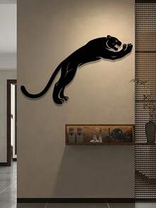 1件豹纹金属墙饰，野生动物标志，适用于农舍、花园、户外、卧室、客厅、餐厅，家居礼品，墙面悬挂装饰