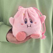 1pcs  Pink Girl's Heart Star Card Bundle Pocket, Cute And Furry Clutch, Multifunctional Portable Storage Of Mobile Phone Data Cable And Lipstick, Casual Crossbody Bag For Girls, Creative Gifts - 粉紅色 - 查看 3