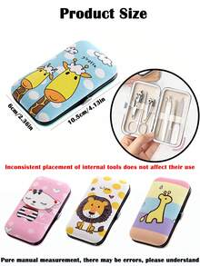 1PC Cartoon Stainless Steel Earwax Cleaning Set, Including Ear Scoop, Nail Clippers, Scissors, File, Tweezers, Portable 7-Piece Set Of Tools, Home Personal Care Set, Christmas And Halloween, Home Cleaning And Care Products.