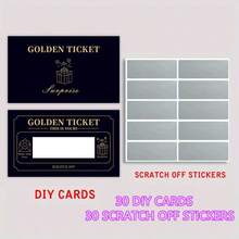 20/30pcs Black Gold Foil Scratch Cards & Stickers - Surprise Birthday Gift Cards, Romantic Love, Wedding Anniversary, Greeting Cards, Creative DIY Gift Cards, Party Games, Holiday Supplies - Reveal Your Wishes, Suitable For Son, Daughter, Couples, Him Or Her (Includes Cards And Scratch Foil) - As Shown - View 11